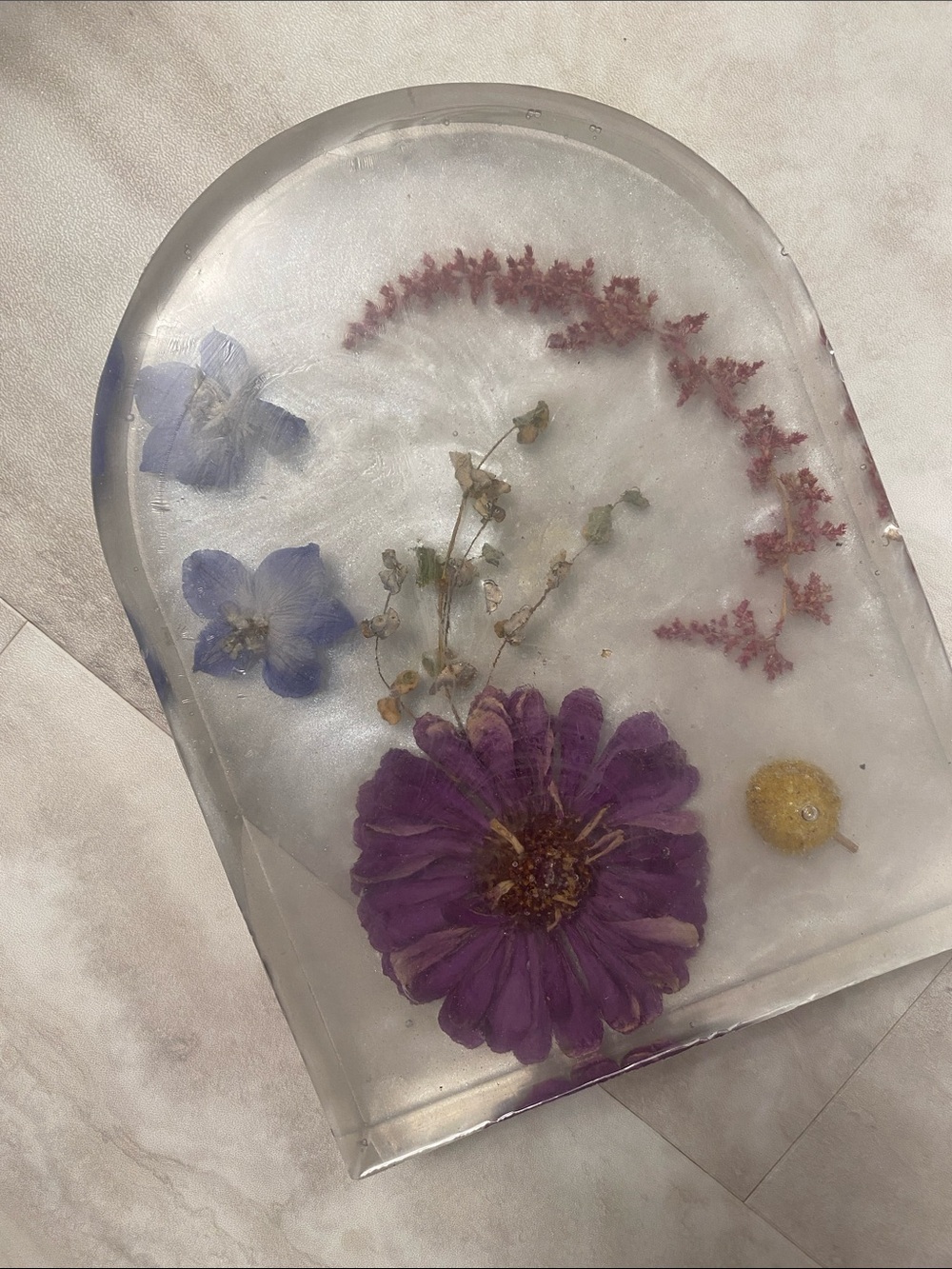 Handcrafted Epoxy Floral Resin Home Art Accent Doorstop
